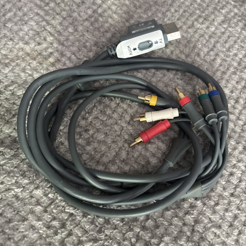 Microsoft Xbox 360 HD TV Component Composite AV Cable OEM Grey